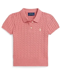 Polo Ralph Lauren Girls' 2-6X Mini-Cable Two-Button Placket Sweater
