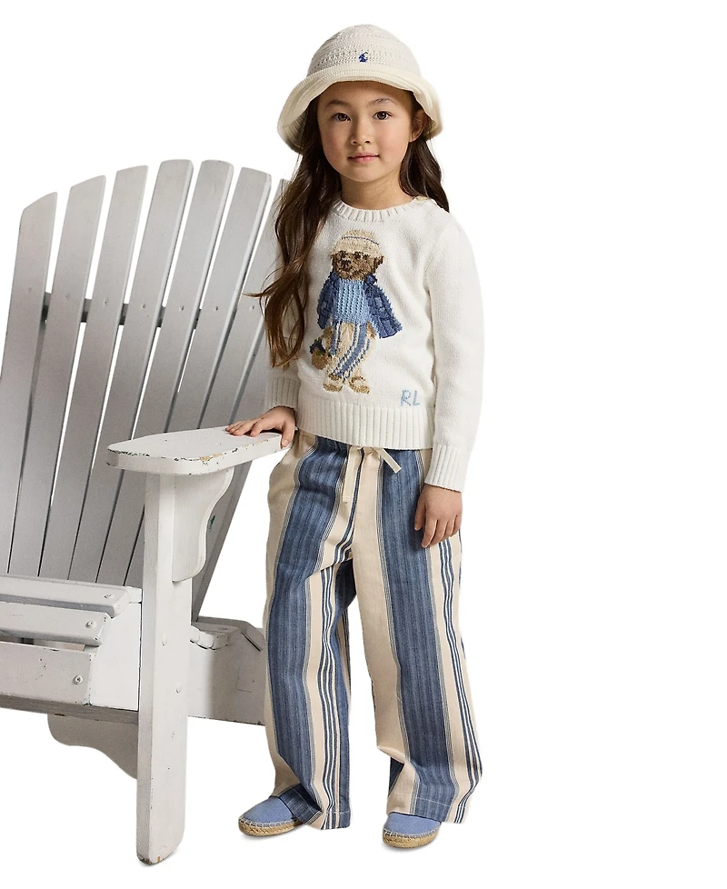Polo Ralph Lauren Girls' 2T-6X Bear Crewneck Sweater