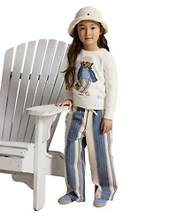Polo Ralph Lauren Girls' 2T-6X Bear Crewneck Sweater