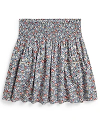 Polo Ralph Lauren Girls' 7-16 Floral Smocked Poplin Skirt