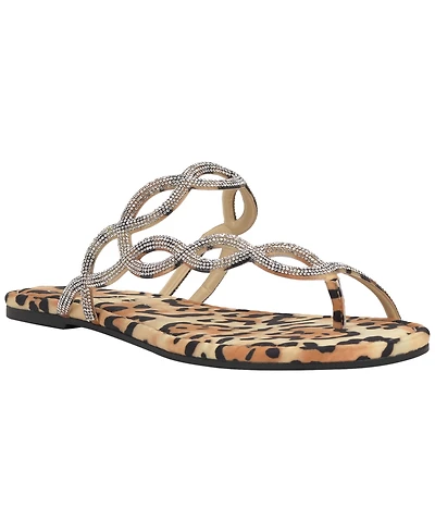 Jessica Simpson Women's Aloni Jelly Toe Ring Slip-On Flat Sandals