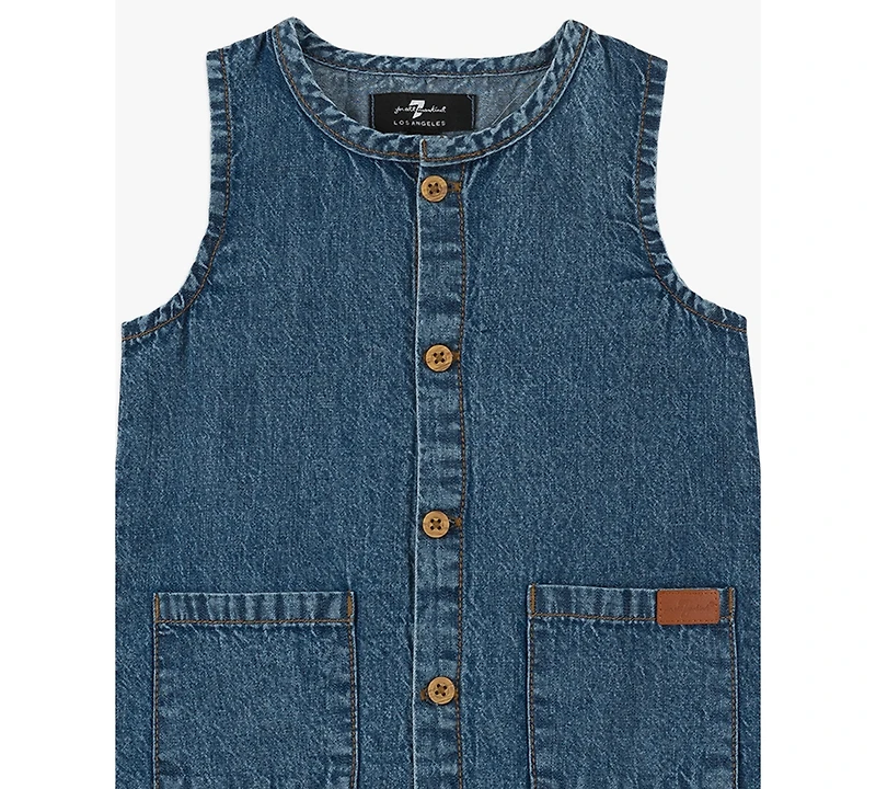 7 For All Mankind Baby Boys' Short-Sleeve T-Shirt and Button-Front Romper, 2-Piece Set