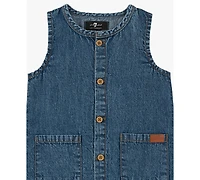 7 For All Mankind Baby Boys' Short-Sleeve T-Shirt and Button-Front Romper, 2-Piece Set