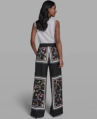 Karl Lagerfeld Paris Women's Mid Rise Pull-On Pants
