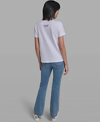 Karl Lagerfeld Paris Women's Crew Neck Short-Sleeve T-Shirt