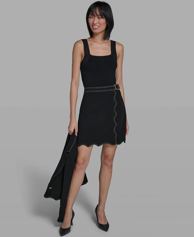 Karl Lagerfeld Paris Women's Scallop Trim Skirt