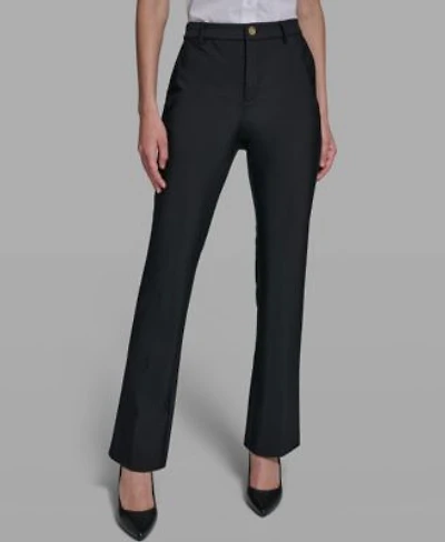 Karl Lagerfeld Paris Womens Mid Rise Straight Compression Pants
