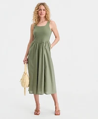 On 34th Women's Scoop-Neck Sleeveless Mixed Media Midi Dress, Macy's Exclusive