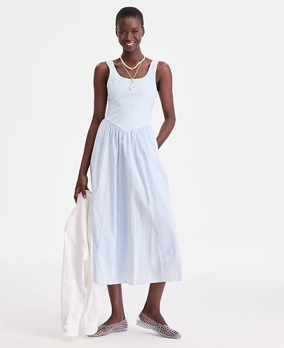 On 34th Women's Scoop-Neck Sleeveless Mixed Media Midi Dress, Macy's Exclusive
