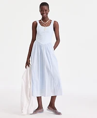 On 34th Women's Scoop-Neck Sleeveless Mixed Media Midi Dress, Macy's Exclusive
