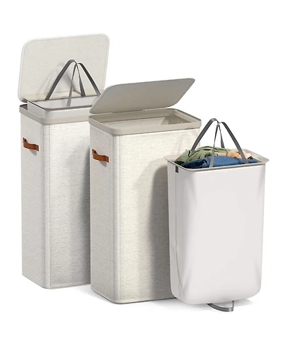 Sorbus 2 Pack 1-Compartment Laundry Basket with Removable Laundry Bag - Durable Organizer for Bathroom, Bedroom, or Laundry Room - Space Saving