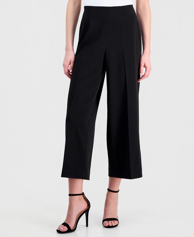 Anne Klein Women's High-Rise Cropped Wide-Leg Pants