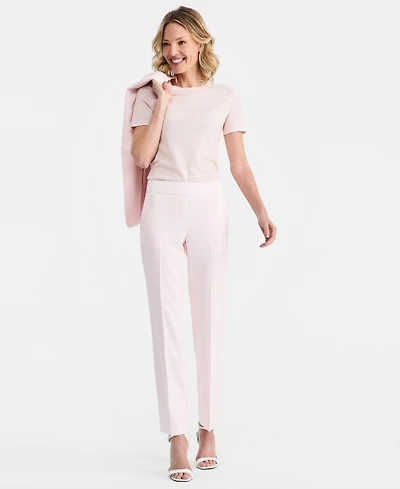 Anne Klein Women's Mid Rise Straight-Leg Pull-On Pants