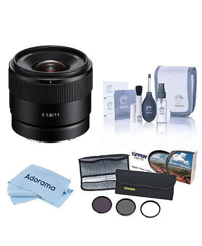 Sony 11mm f/1.8 Lens, Bundle with 55mm Essentials Filter Kit, Cleaning Kit and Cleaning Cloth