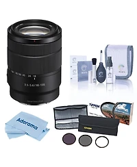 Sony E 18-135mm f/3.5-5.6 Oss Lens, Bundle with 55mm Essentials Filter Kit, Cleaning Kit and Cleaning Cloth