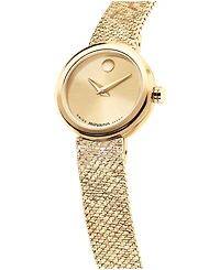 Movado Women's Museum Velura Mini Swiss Quartz Light Yellow Pvd Steel Watch, 21mm