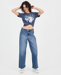 Rebellious One Juniors' Honolulu Rhinestone Graphic-Print Tee