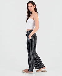 Kingston Grey Juniors' Printed Wide-Leg Cropped Pants
