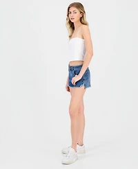 Dollhouse Juniors' Embroidered Stars Denim Shorts