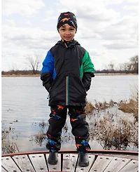 Deux par Boy Stretch Jersey Beanie Black Dinosaur Print - Toddler|Child