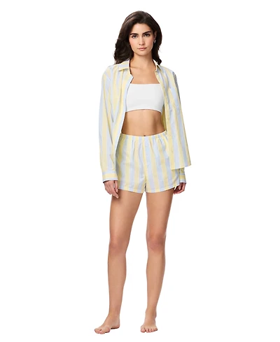 Gap Women's Poplin Notch Collar Long-Sleeve Sleep Shirt