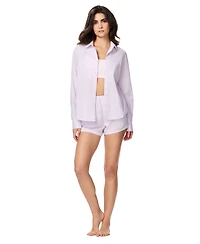 Gap Women's Poplin Notch Collar Long-Sleeve Sleep Shirt