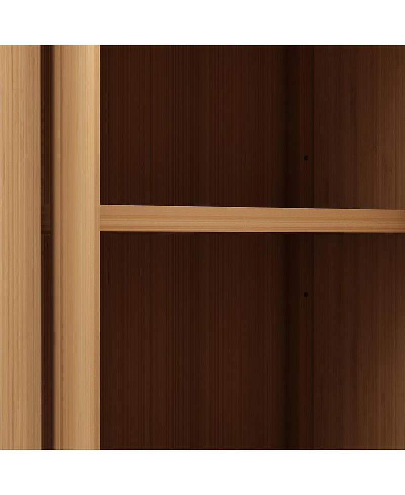 Boyel Living Large Capacity Bamboo Storage Cabinet Furniture for Bathroom Living Room Bathroom Bamboo Storage Cabinet With Shelves