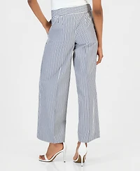 Tahari Asl Women's Seersucker Stripe Wide-Leg Pants
