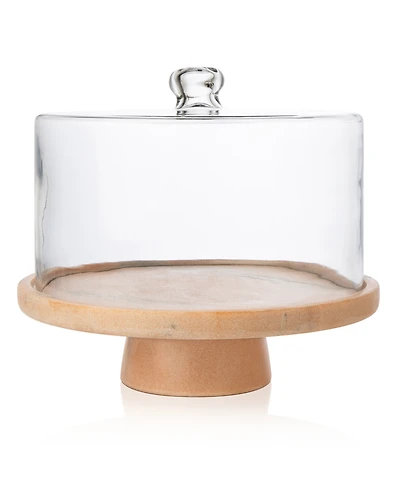Godinger Marble Footed Cake Stand with Dome