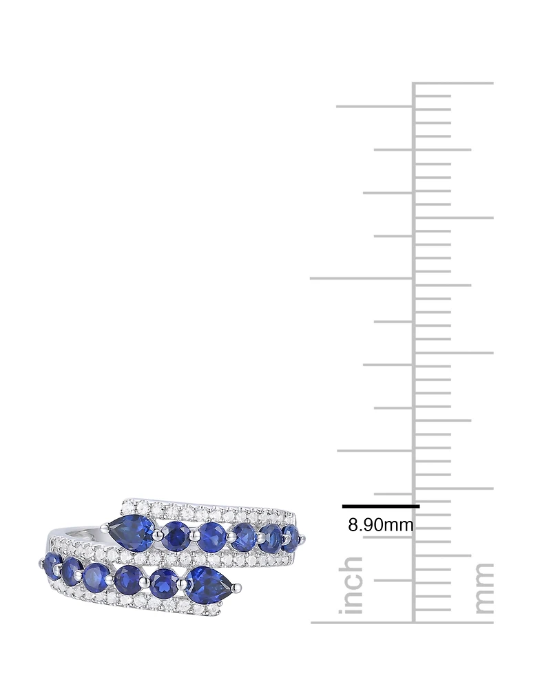 Macy's Lab-Grown Ruby (1-1/8 ct. t.w.) & White Sapphire (1/3 Ring 14k Gold Over Sterling Silver