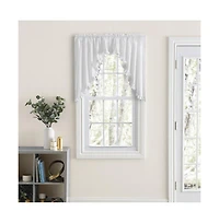 Ellis Curtain Classic Narrow Ruffle 3" Rod Pocket Swag Curtain Panel 86" X 38"