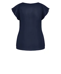 City Chic Women's Zip Fling V-neck Top