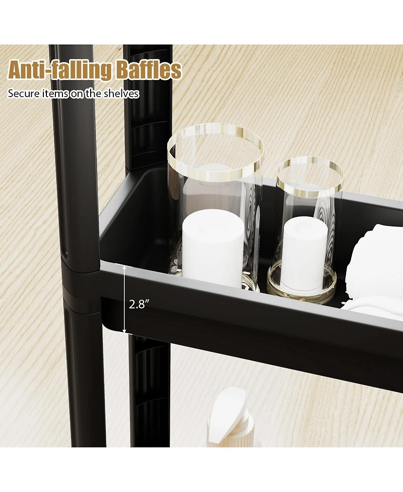 Volenca 3-Tier Slim Rolling Storage Cart 2-Pack with Wheels, Mobile Bathroom Organizer