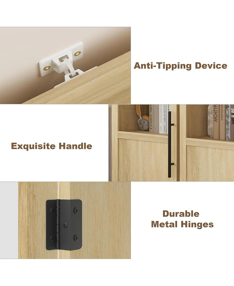 gaomon Tall Bathroom Cabinet, Freestanding Bathroom Storage Cabinets with Glass Door and Open Shelves, 70" Narrow Storage Cabinet for Bathroom