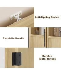 gaomon Tall Bathroom Cabinet, Freestanding Bathroom Storage Cabinets with Glass Door and Open Shelves, 70" Narrow Storage Cabinet for Bathroom