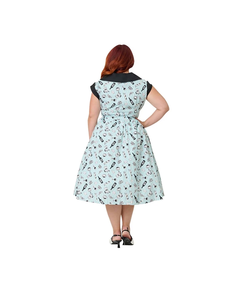 Unique Vintage Plus Cafe Swing Dress
