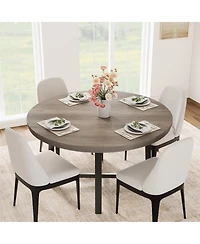 Gaomon Kitchen Table Garvee 47 Inch Round Industrial Dining Table for 4