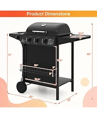 Ecooso 39 000 Btu Outdoor Burner Propane Gas Grill on Wheels