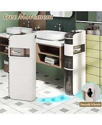 Volenca 5-Tier Narrow Bathroom Storage Cabinet with Drawers and Tissue Box Holder