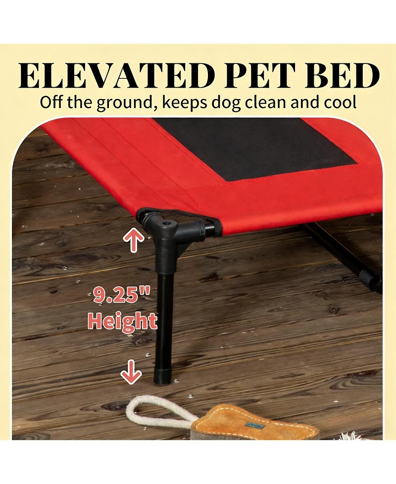 Aostirmotor Modern Elevated Dog Cot, Portable & Breathable Cooling Pet Bed