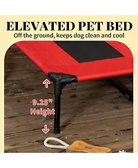 Aostirmotor Modern Elevated Dog Cot, Portable & Breathable Cooling Pet Bed