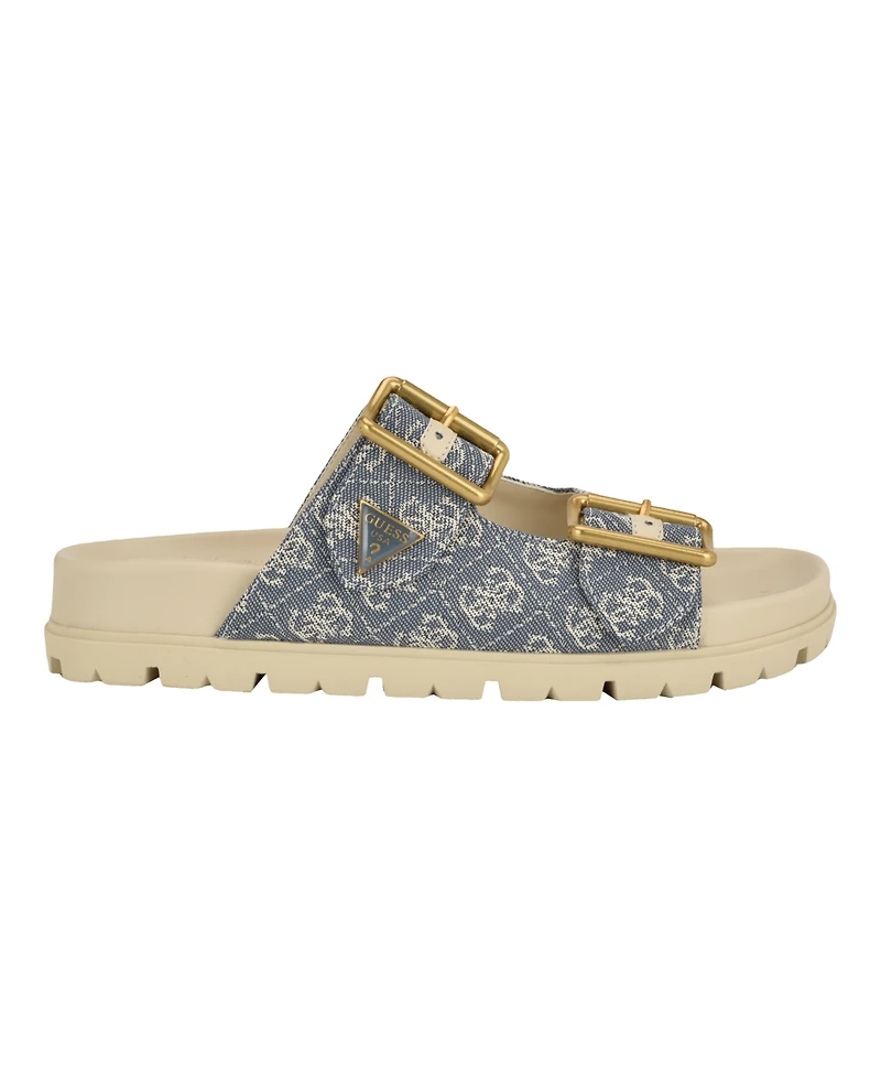 Guess Women's Fasten Double-Buckle Footbed Sandals