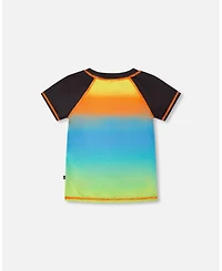 Deux par Deux Baby Boys Short Sleeve Rashguard Gradient