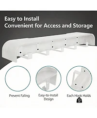 Yigii Wood Wall Shelf with Hidden Hooks for Entryway, Bathroom, Kitchen