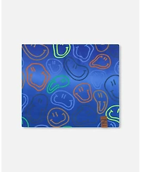 Deux par Boys Stretch Jersey Neck Tube Blue Printed Smileys