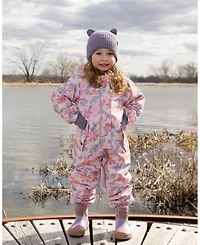 Deux par Baby Girl Mid-Season One-Piece Outerwear with Hat Flower Print