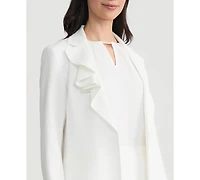 Kasper Women's Ruffle-Lapel One-Button Blazer