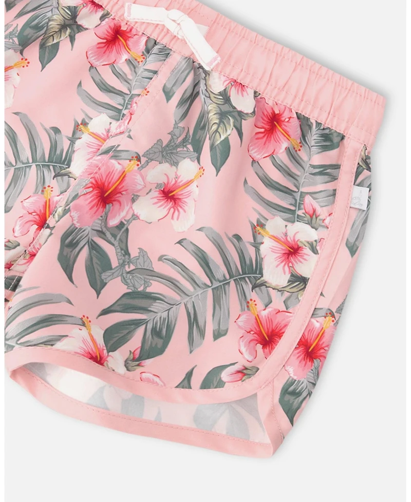Deux par Girls Swim Shorts Hibiscus Print
