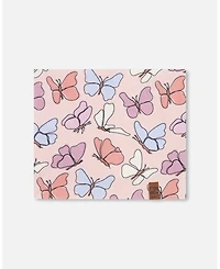 Deux par Deux Baby Girls Stretch Jersey Neck Tube Pink Printed Butterflies