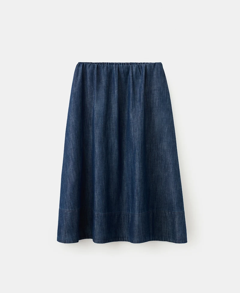 Mango Women's Stitched Hem Denim Skirts